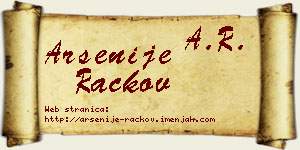 Arsenije Rackov vizit kartica